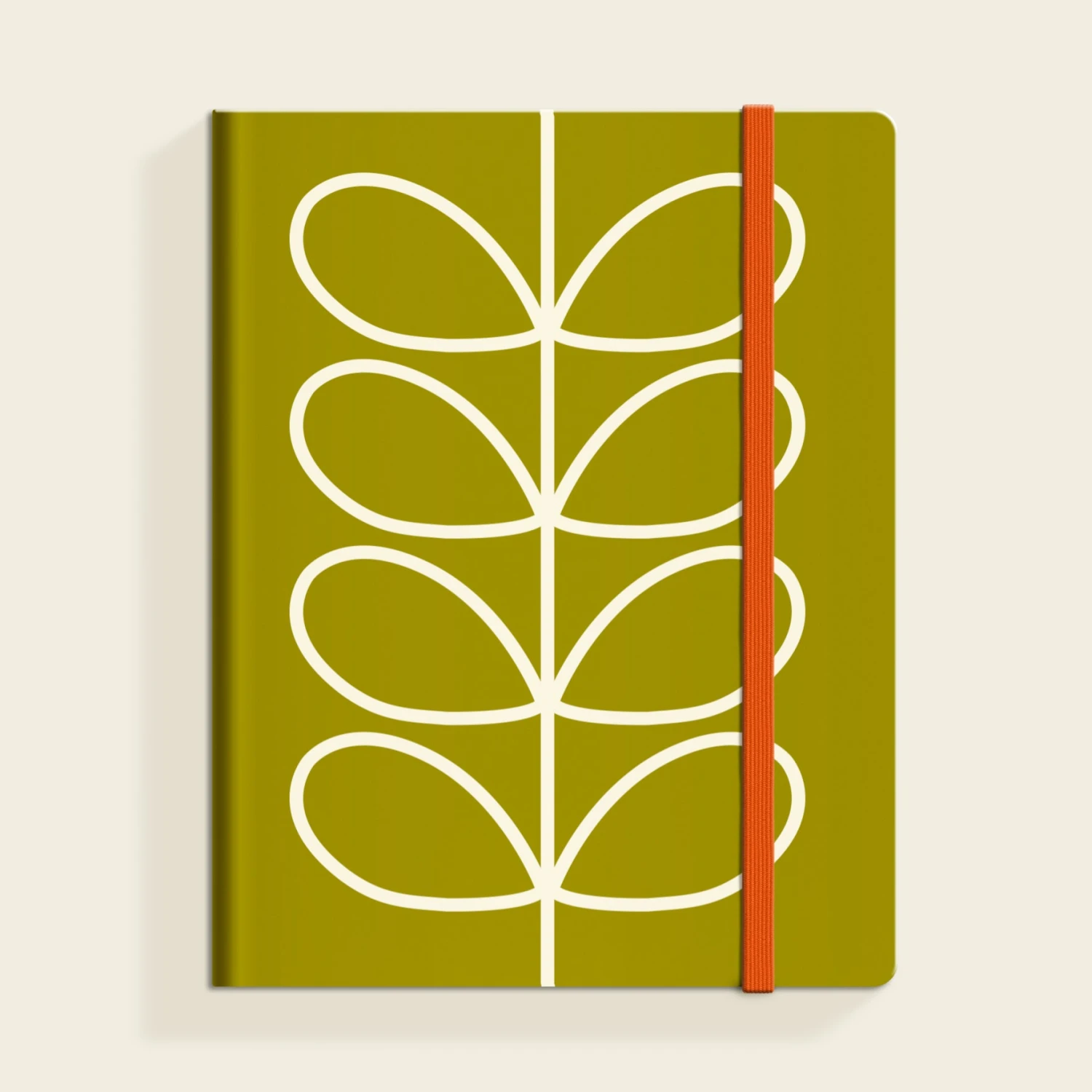 Medium Notebook - Linear Stem Olive 1 Medium Notebook - Linear Stem Olive