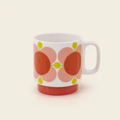 Stackable Large Mug Set Of 6 - Atomic Flower 9 Stackable Large Mug Set Of 6 - Atomic Flower -Home Decor & Bags-Orla Kiely 149205okset4stackingmugsatomicflower3sideview