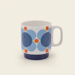 Stackable Large Mug Set Of 6 - Atomic Flower 10 Stackable Large Mug Set Of 6 - Atomic Flower -Home Decor & Bags-Orla Kiely 149205okset4stackingmugsatomicflower4sideview