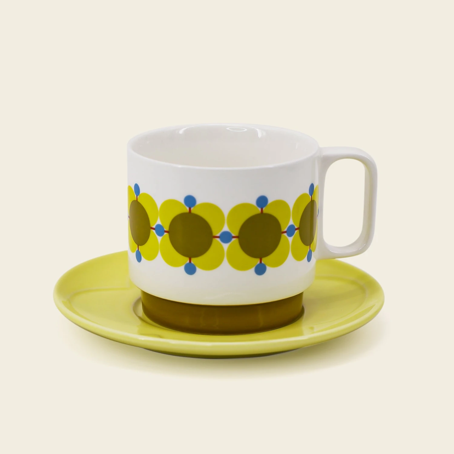 Cappuccino & Saucer Set - Atomic Flower 4 Cappuccino & Saucer Set - Atomic Flower - Image 4