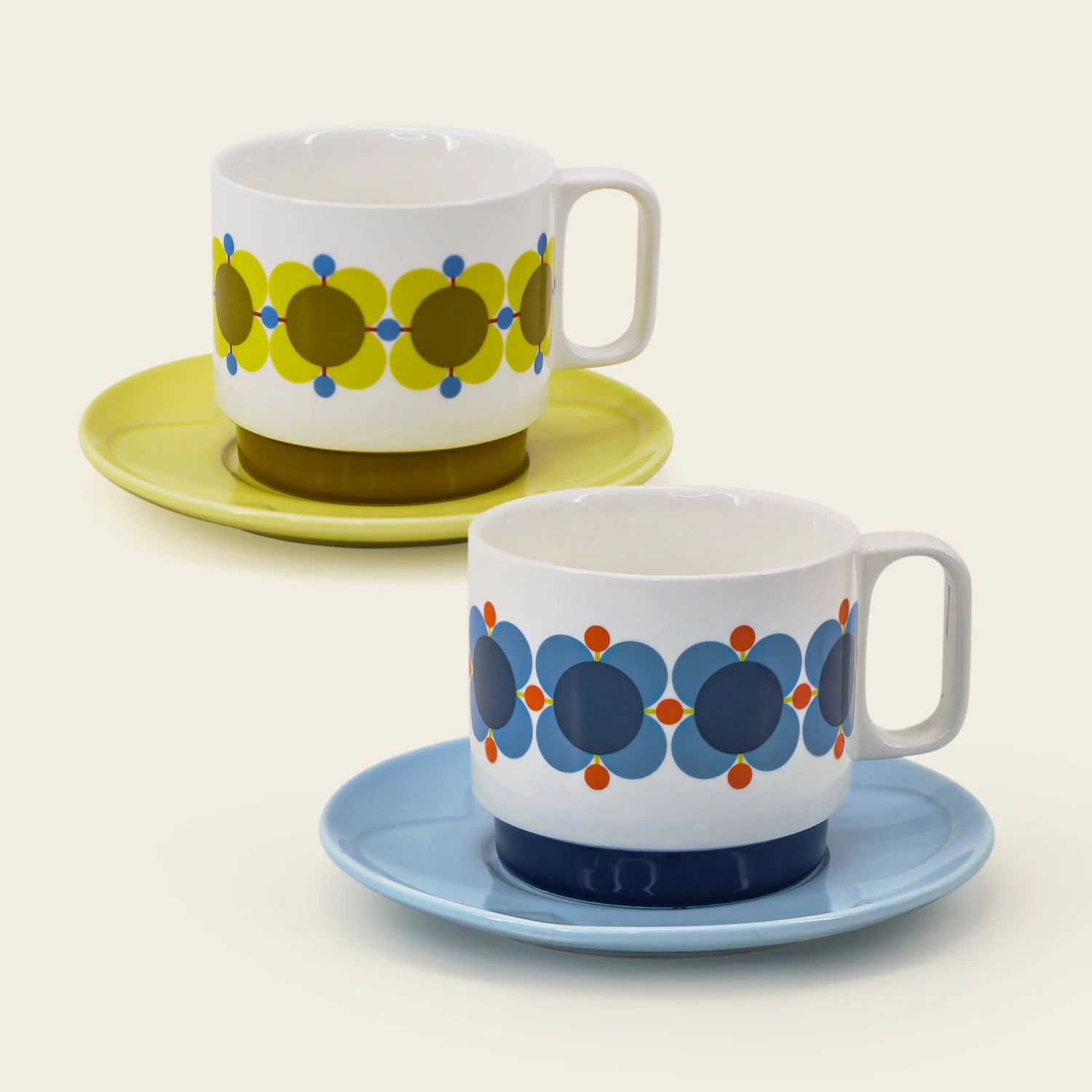 Cappuccino & Saucer Set - Atomic Flower 6 Cappuccino & Saucer Set - Atomic Flower - Image 6