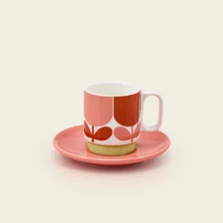 Espresso & Saucer Set - Block Flower -Home Decor & Bags-Orla Kiely 149281 OK set 2 stacking espresso mugs block flower 2