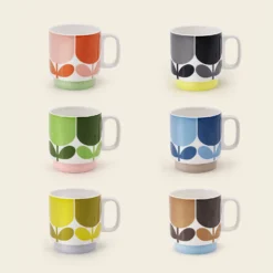 Stackable Large Mug Set Of 6 - Block Flower
