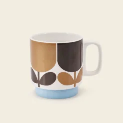 Stackable Large Mug Set Of 6 - Block Flower -Home Decor & Bags-Orla Kiely 149823okset2mugsblockflowernavybark3sideview a6c6a9f2 856e 4867 b293 7dfa2d426aee