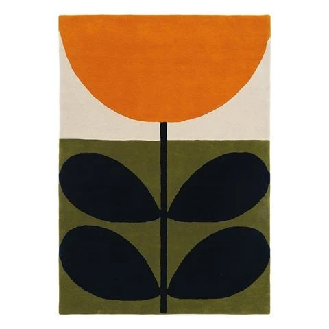 Orla Kiely - Flower Stem Rug Black 180x120cm 1 Orla Kiely - Flower Stem Rug Black 180x120cm