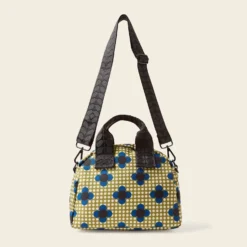 Radial Handbag - Flower Polka Dot Olive -Home Decor & Bags-Orla Kiely 24SEFPD763 3130RadialHandbag FlowerPolkaDotOlive3