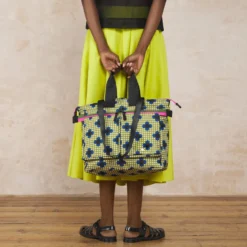 Axis Tote - Flower Polka Dot Olive -Home Decor & Bags-Orla Kiely 24SEFPD862 3130 AxisTote FlowerPolkaDotOlive .model2