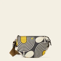 Home Decor & Bags-Orla Kiely 28 Mini Rounder Crossbody - Giant Striped Tulip Noir