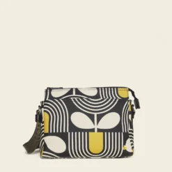 Home Decor & Bags-Orla Kiely 26 Fielder Crossbody - Giant Striped Tulip Noir