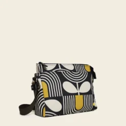 Fielder Crossbody - Giant Striped Tulip Noir -Home Decor & Bags-Orla Kiely 24SEGST937 0140 Fielder Crossbody Giant Striped Tulip Noir2