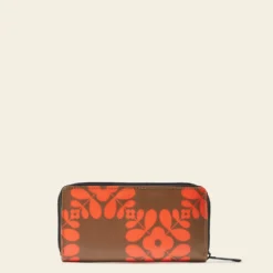 Forget Me Not Wallet - Lattice Flower Tile Conker 6 Forget Me Not Wallet - Lattice Flower Tile Conker -Home Decor & Bags-Orla Kiely 24SELFT122 2340ForgetMeNotWallet LatticeFlowerTileConker3