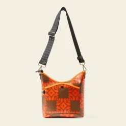Cross Carry Crossbody - Lattice Flower Tile Conker -Home Decor & Bags-Orla Kiely 24SELFT744 2340CrossCarryCrossbody LatticeFlowerTileConker3