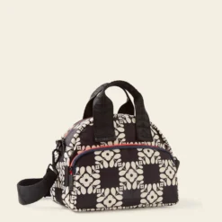 Radial Handbag - Lattice Flower Tile Onyx -Home Decor & Bags-Orla Kiely 24SELFT763 0012 RadialHandbag LatticeFlowerTileOnyx2