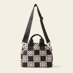 Radial Handbag - Lattice Flower Tile Onyx -Home Decor & Bags-Orla Kiely 24SELFT763 0012 RadialHandbag LatticeFlowerTileOnyx3