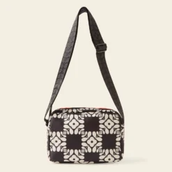Angle Camera Bag - Lattice Flower Tile Onyx 8 Angle Camera Bag - Lattice Flower Tile Onyx -Home Decor & Bags-Orla Kiely 24SELFT764 0012 AngleCameraBag LatticeFlowerTileOnyx3