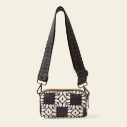Tripod Crossbody - Lattice Flower Tile Onyx 9 Tripod Crossbody - Lattice Flower Tile Onyx -Home Decor & Bags-Orla Kiely 24SELFT783 0012 TripodCrossbody LatticeFlowerTileOnyx3