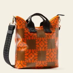 Carry Grab Bucket Bag - Lattice Flower Tile Conker -Home Decor & Bags-Orla Kiely 24SELFT832 2340CarryGrabBucketBag LatticeFlowerTileConker2