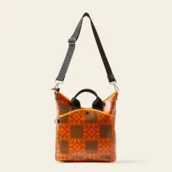 Carry Grab Bucket Bag - Lattice Flower Tile Conker -Home Decor & Bags-Orla Kiely 24SELFT832 2340CarryGrabBucketBag LatticeFlowerTileConker3