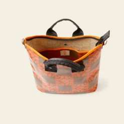 Carry Grab Bucket Bag - Lattice Flower Tile Conker -Home Decor & Bags-Orla Kiely 24SELFT832 2340CarryGrabBucketBag LatticeFlowerTileConker4