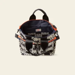 Axis Medium Backpack - Lattice Flower Tile Onyx -Home Decor & Bags-Orla Kiely 24SELFT857 0012 AxisMediumBackpack LatticeFlowerTileOnyx4