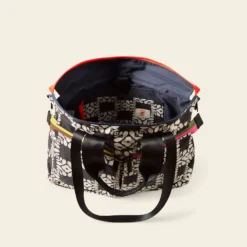 Axis Tote - Lattice Flower Tile Onyx -Home Decor & Bags-Orla Kiely 24SELFT862 0012 AxisTote LatticeFlowerTileOnyx4