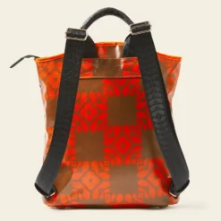 Carry Backpack - Lattice Flower Tile Conker 8 Carry Backpack - Lattice Flower Tile Conker -Home Decor & Bags-Orla Kiely 24SELFT876 2340CarryBackpack LatticeFlowerTileConker3