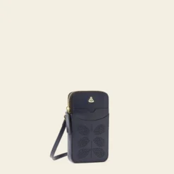 Ariel Phone Case - Navy Punched Flower -Home Decor & Bags-Orla Kiely 24SELLE826 4110 ArielPhoneCase NavyPunchedFlower2