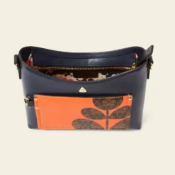 Carrymin Crossbody - Navy Puzzle Flower 9 Carrymin Crossbody - Navy Puzzle Flower -Home Decor & Bags-Orla Kiely 24SELLE833 4110 CarryminCrossbody NavyPuzzleFlowerEmblem4