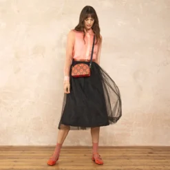 Babaluna Crossbody - Tomato Puzzle Flower -Home Decor & Bags-Orla Kiely 24SELLE878 6120 BabalunaCrossbody TomatoPuzzleFlower .model2