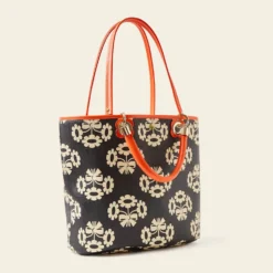 Smile Tote - Posey Flower Midnight 8 Smile Tote - Posey Flower Midnight -Home Decor & Bags-Orla Kiely 24SEPOF866 4100SmileTote PoseyPowerMidnight2