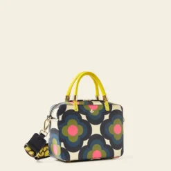 Block Medium Handbag - Radial Flower Rockpool -Home Decor & Bags-Orla Kiely 24SERAF838 4400BlockMediumHandbag RadialFlowerRockpool2
