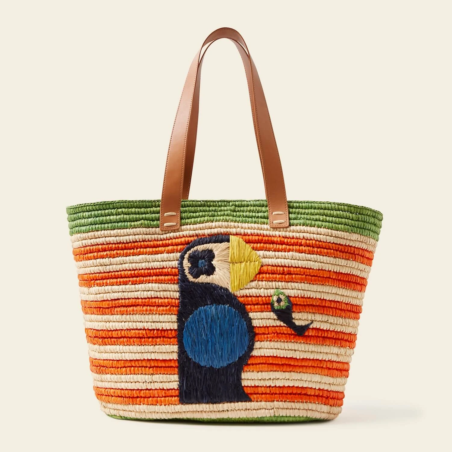 Monday Basket Bag - Puffin Orange Stripe 1 Monday Basket Bag - Puffin Orange Stripe