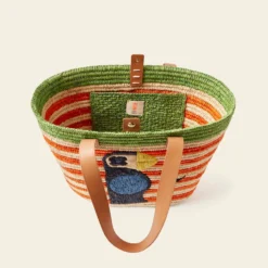 Monday Basket Bag - Puffin Orange Stripe 9 Monday Basket Bag - Puffin Orange Stripe -Home Decor & Bags-Orla Kiely 24SERAF885 8000 MondayTote PuffinOrangeStripe4