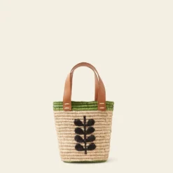 Sunday Mini Basket Bag - Puffin Green -Home Decor & Bags-Orla Kiely 24SERAF886 3000 SundayMiniTote PuffinGreen3