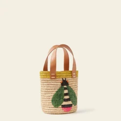 Sunday Mini Basket Bag - Bug Yellow -Home Decor & Bags-Orla Kiely 24SERAF886 7010 SundayMiniTote BugYellow2