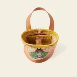 Sunday Mini Basket Bag - Bug Yellow -Home Decor & Bags-Orla Kiely 24SERAF886 7010 SundayMiniTote BugYellow4