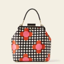 Jenny D Handbag - Fuchsia Flower Polka Dot