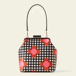 Jenny D Handbag - Fuchsia Flower Polka Dot -Home Decor & Bags-Orla Kiely 24SESAT842 6710 JennyD HHandbag FuchsiaFlowerPolkaDot3