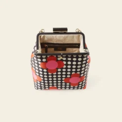 Jenny D Handbag - Fuchsia Flower Polka Dot -Home Decor & Bags-Orla Kiely 24SESAT842 6710 JennyD HHandbag FuchsiaFlowerPolkaDot4