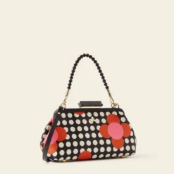 Jenny D Clutch - Fuchsia Flower Polka Dot 7 Jenny D Clutch - Fuchsia Flower Polka Dot -Home Decor & Bags-Orla Kiely 24SESAT844 6710 JennyD CClutch FuchsiaFlowerPolkaDot2