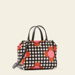 Concertina Crossbody Tote - Fuchsia Flower Polka Dot -Home Decor & Bags-Orla Kiely 24SESAT860 6710 ConcertinaCrossbodyTote FuchsiaFlowerPolkaDot2