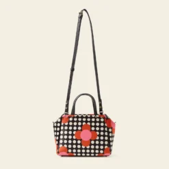 Concertina Crossbody Tote - Fuchsia Flower Polka Dot -Home Decor & Bags-Orla Kiely 24SESAT860 6710 ConcertinaCrossbodyTote FuchsiaFlowerPolkaDot3
