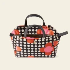Concertina Crossbody Tote - Fuchsia Flower Polka Dot -Home Decor & Bags-Orla Kiely 24SESAT860 6710 ConcertinaCrossbodyTote FuchsiaFlowerPolkaDot4