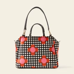Opera Big Tote - Fuchsia Flower Polka Dot -Home Decor & Bags-Orla Kiely 24SESAT861 6710 OperaBigTote FuchsiaFlowerPolkaDot3