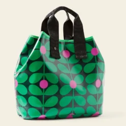 Carryall Large Tote - Sixties Stem Emerald -Home Decor & Bags-Orla Kiely 24SESIX204 3100CarryallLargeTote SixtiesStemEmerald2