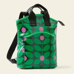 Carry Backpack - Sixties Stem Emerald -Home Decor & Bags-Orla Kiely 24SESIX876 3100CarryBackpack SixtiesStemEmerald2