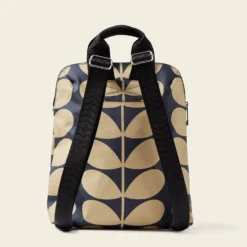 Bestie Backpack - Solid Stem Oatmeal -Home Decor & Bags-Orla Kiely 24SESLD138 1965BestieBackpack SolidStemOatmealNavy3