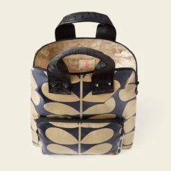 Bestie Backpack - Solid Stem Oatmeal -Home Decor & Bags-Orla Kiely 24SESLD138 1965BestieBackpack SolidStemOatmealNavy4