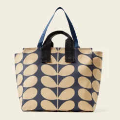 All In Tote - Solid Stem Oatmeal -Home Decor & Bags-Orla Kiely 24SESLD867 1965CoreBigTote SolidStemOatmealNavy3