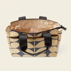 Walker Tote - Solid Stem Oatmeal -Home Decor & Bags-Orla Kiely 24SESLD872 1965 TweakedWatsonHandbag SolidStemOatmealNavy4